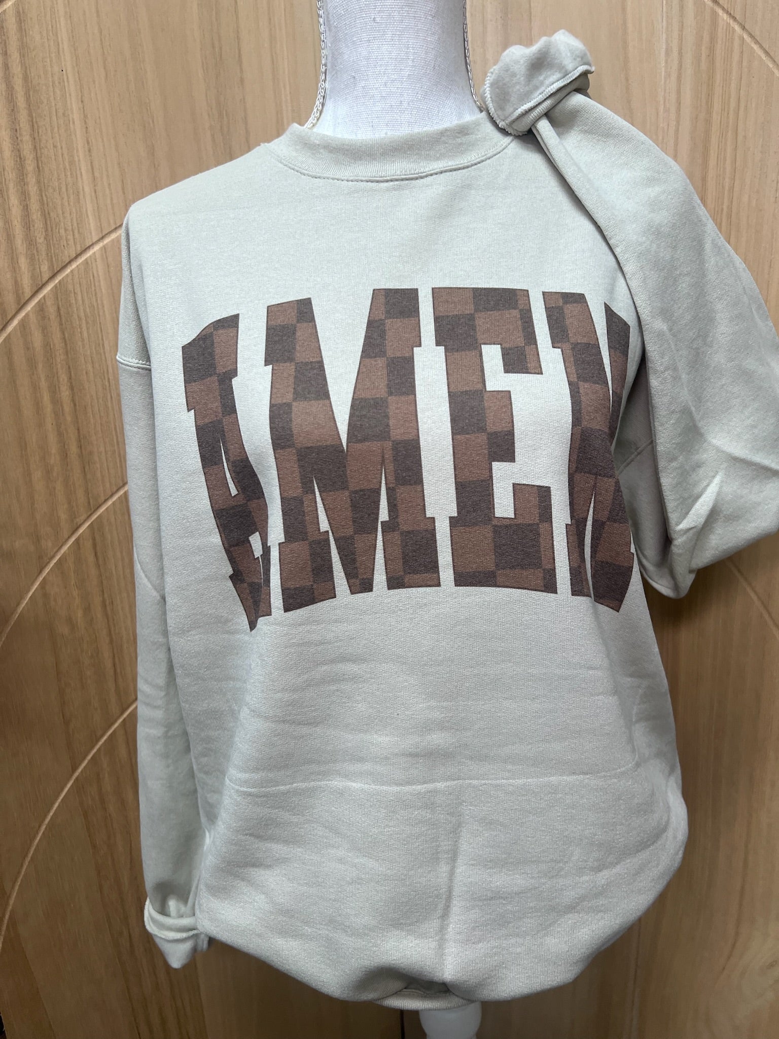 Brown Checkered AMEN on Sand