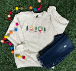 Load image into Gallery viewer, EMBROIDERED: Christmas Market on Ash Gray
