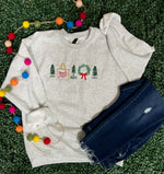 Load image into Gallery viewer, EMBROIDERED: Christmas Market on Ash Gray
