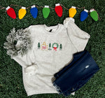 Load image into Gallery viewer, EMBROIDERED: Christmas Market on Ash Gray
