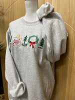 Load image into Gallery viewer, EMBROIDERED: Christmas Market on Ash Gray
