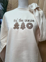 Load image into Gallery viewer, EMBROIDERED: &#39;Tis The Season on Cream
