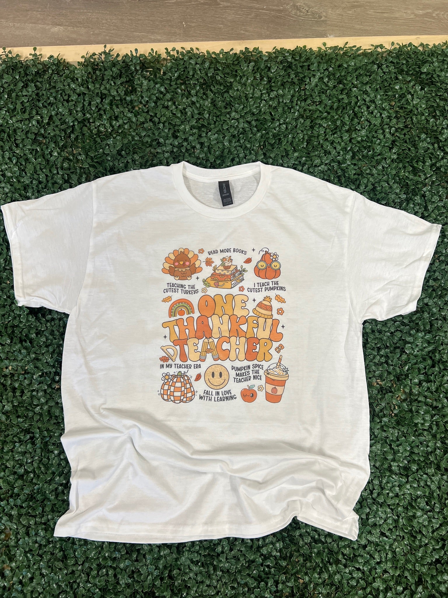 One Thankful Teacher Coquette on White