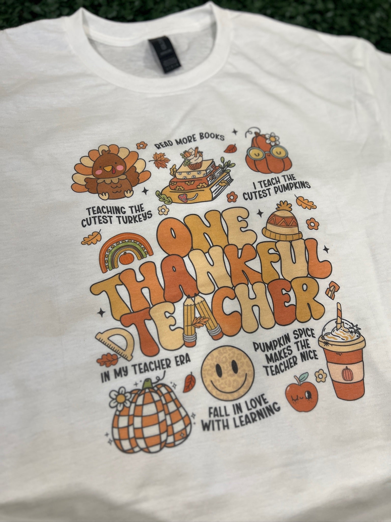 One Thankful Teacher Coquette on White