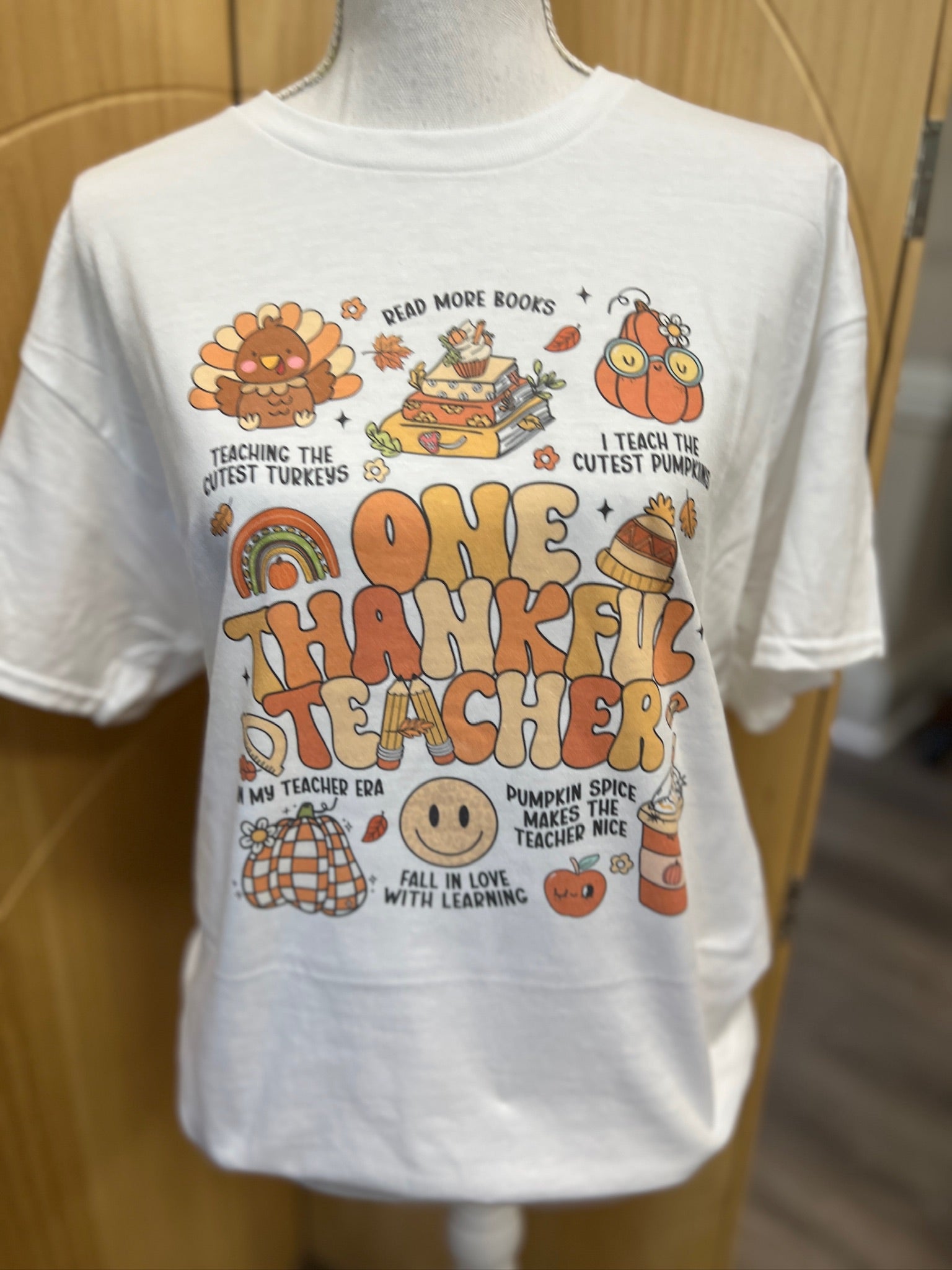 One Thankful Teacher Coquette on White