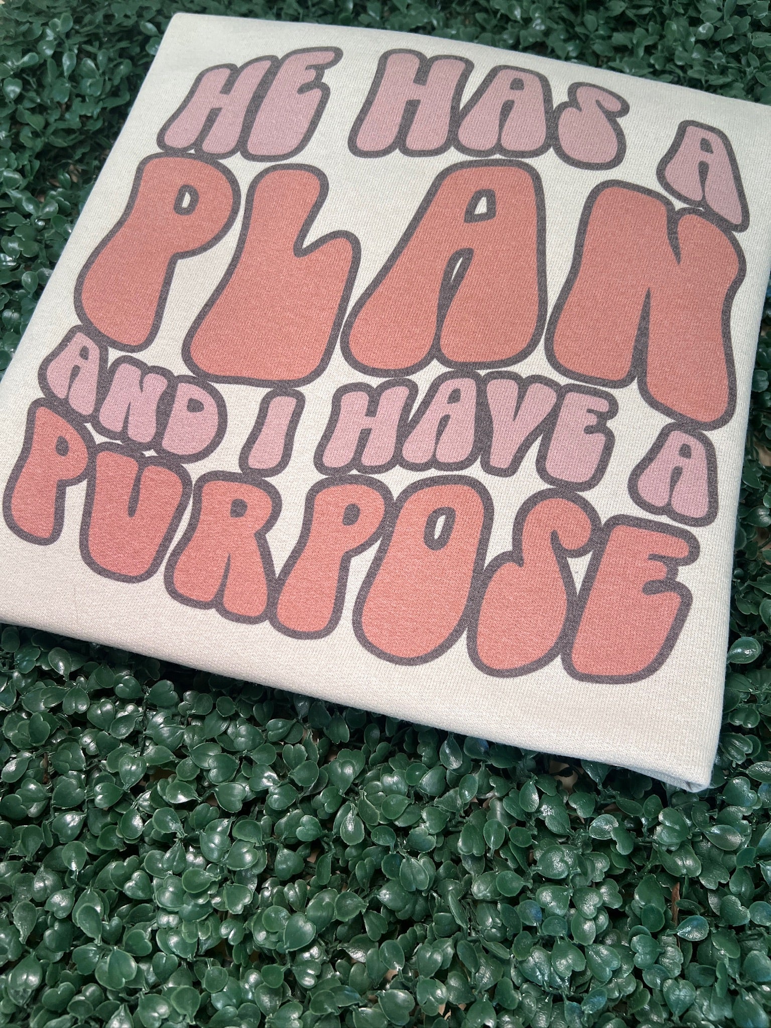 He Has A Plan Sweatshirt on Sand