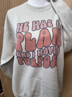 Load image into Gallery viewer, He Has A Plan Sweatshirt on Sand
