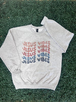 Load image into Gallery viewer, Jesus Vibes Sweatshirt on Ash Gray
