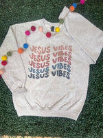 Load image into Gallery viewer, Jesus Vibes Sweatshirt on Ash Gray
