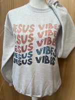 Load image into Gallery viewer, Jesus Vibes Sweatshirt on Ash Gray
