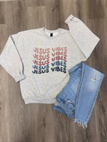 Load image into Gallery viewer, Jesus Vibes Sweatshirt on Ash Gray
