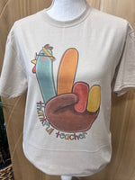 Load image into Gallery viewer, Thankful Teacher Turkey Peace Sign on Sand
