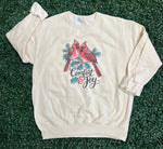 Load image into Gallery viewer, Comfort and Joy Cardinals Sweatshirt on Cream
