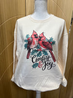 Load image into Gallery viewer, Comfort and Joy Cardinals Sweatshirt on Cream
