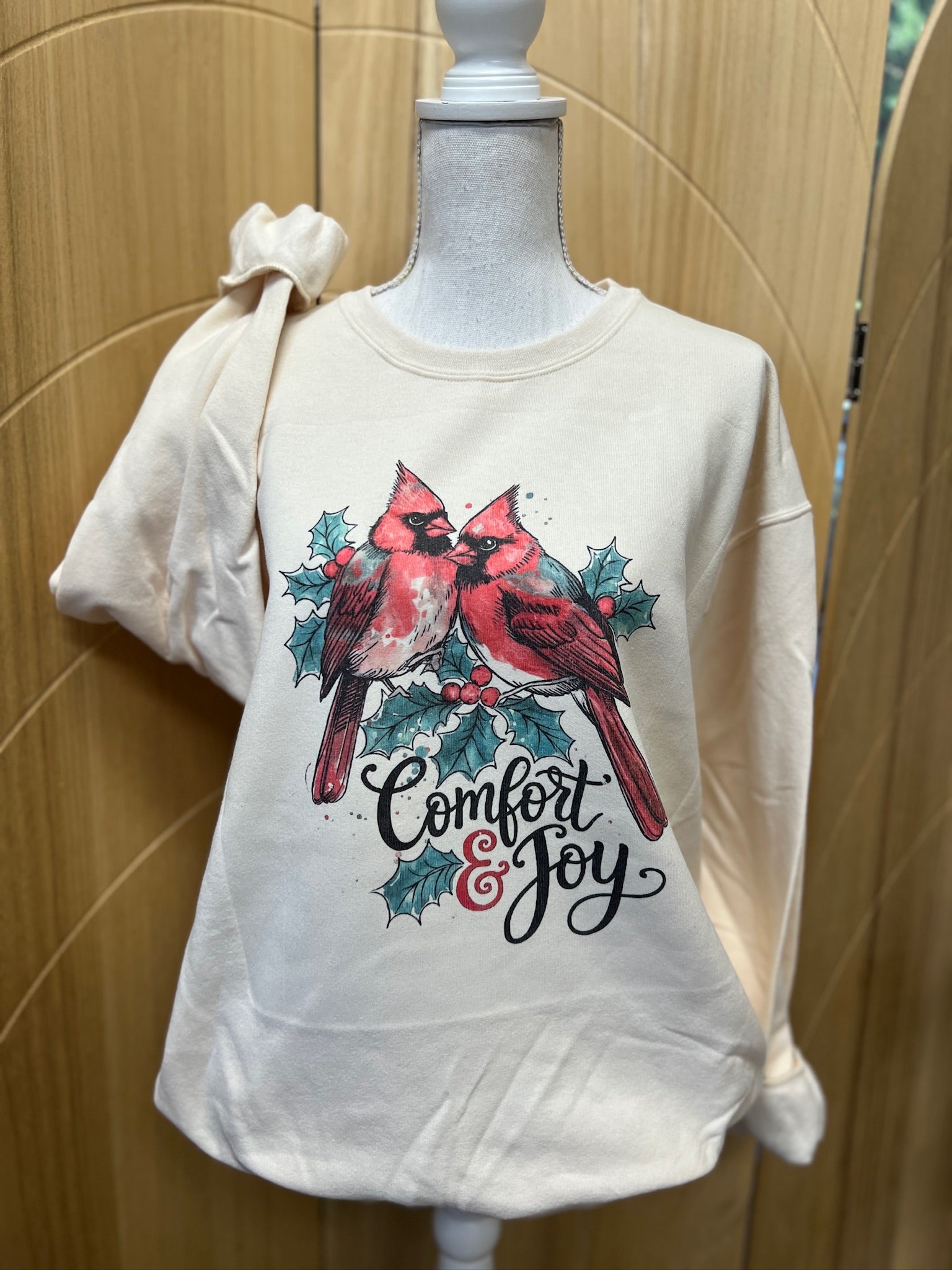 Comfort and Joy Cardinals Sweatshirt on Cream