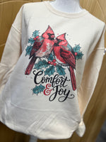 Load image into Gallery viewer, Comfort and Joy Cardinals Sweatshirt on Cream

