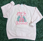 Load image into Gallery viewer, Joy To The World Chapel Sweatshirt on Pink
