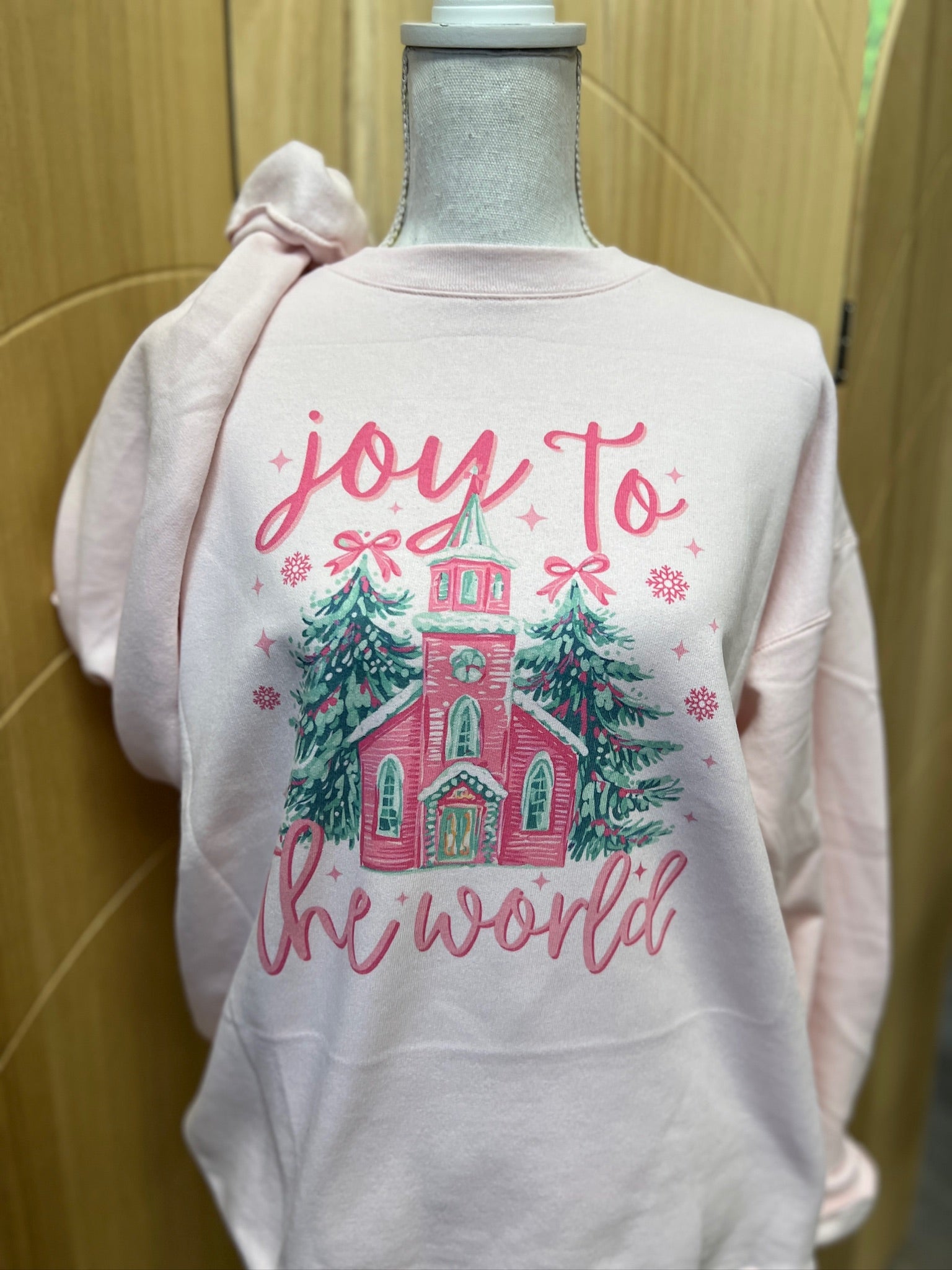 Joy To The World Chapel Sweatshirt on Pink