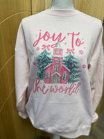 Load image into Gallery viewer, Joy To The World Chapel Sweatshirt on Pink
