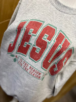 Load image into Gallery viewer, Jesus Is The Reason For The Season Sweatshirt on Ash Gray

