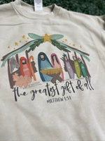 Load image into Gallery viewer, The Greatest Gift of All Sweatshirt on Sand
