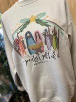 Load image into Gallery viewer, The Greatest Gift of All Sweatshirt on Sand
