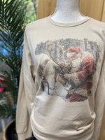 Load image into Gallery viewer, Vintage Santa and Reindeer on Sand
