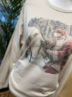Load image into Gallery viewer, Vintage Santa and Reindeer on Sand
