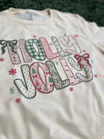 Load image into Gallery viewer, Holly Jolly With Bows on Cream
