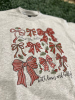 Load image into Gallery viewer, Deck The Halls With Bows And Holly on Ash Gray
