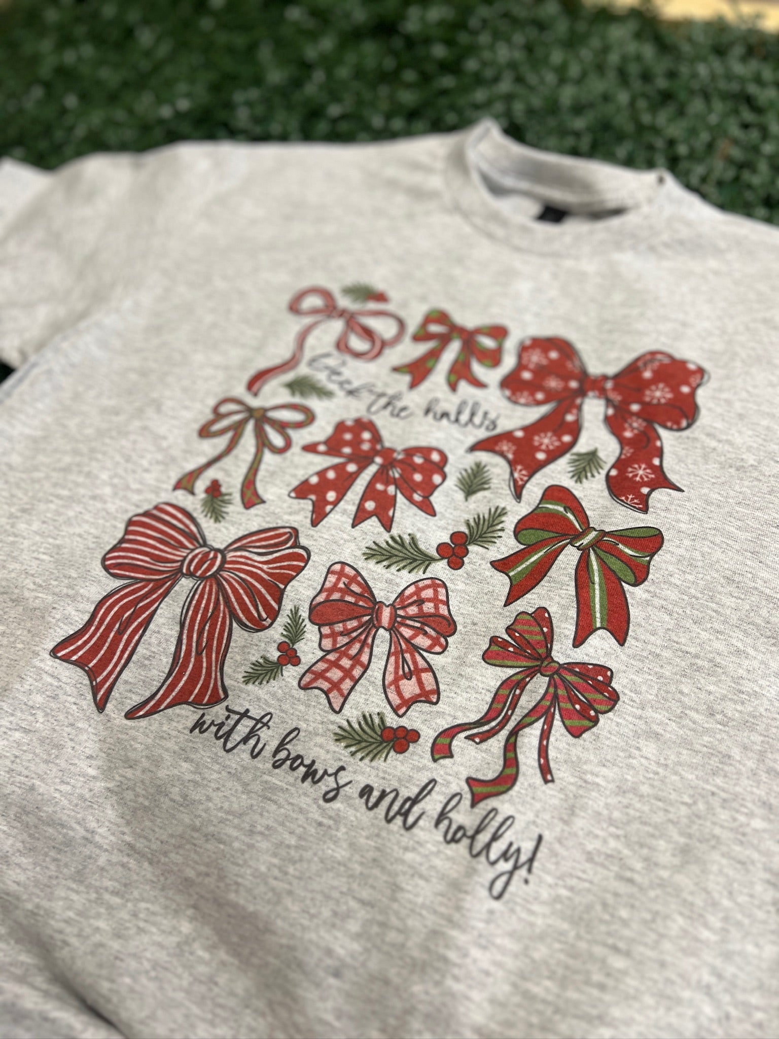 Deck The Halls With Bows And Holly on Ash Gray