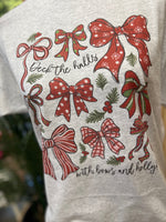 Load image into Gallery viewer, Deck The Halls With Bows And Holly on Ash Gray
