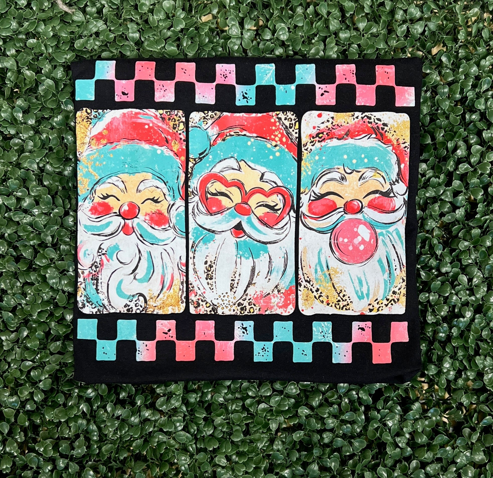 Retro Santa on Gildan Softstyle Black