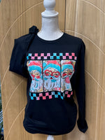 Load image into Gallery viewer, Retro Santa on Gildan Softstyle Black
