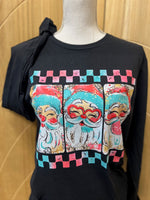 Load image into Gallery viewer, Retro Santa on Gildan Softstyle Black
