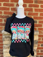 Load image into Gallery viewer, Retro Santa on Gildan Softstyle Black
