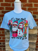 Load image into Gallery viewer, It&#39;s The Most Wonderful Time Of The Year on Gildan Softstyle Light Blue
