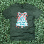 Load image into Gallery viewer, Oh Come Let Us Adore Him on Gildan Softstyle Forest Green
