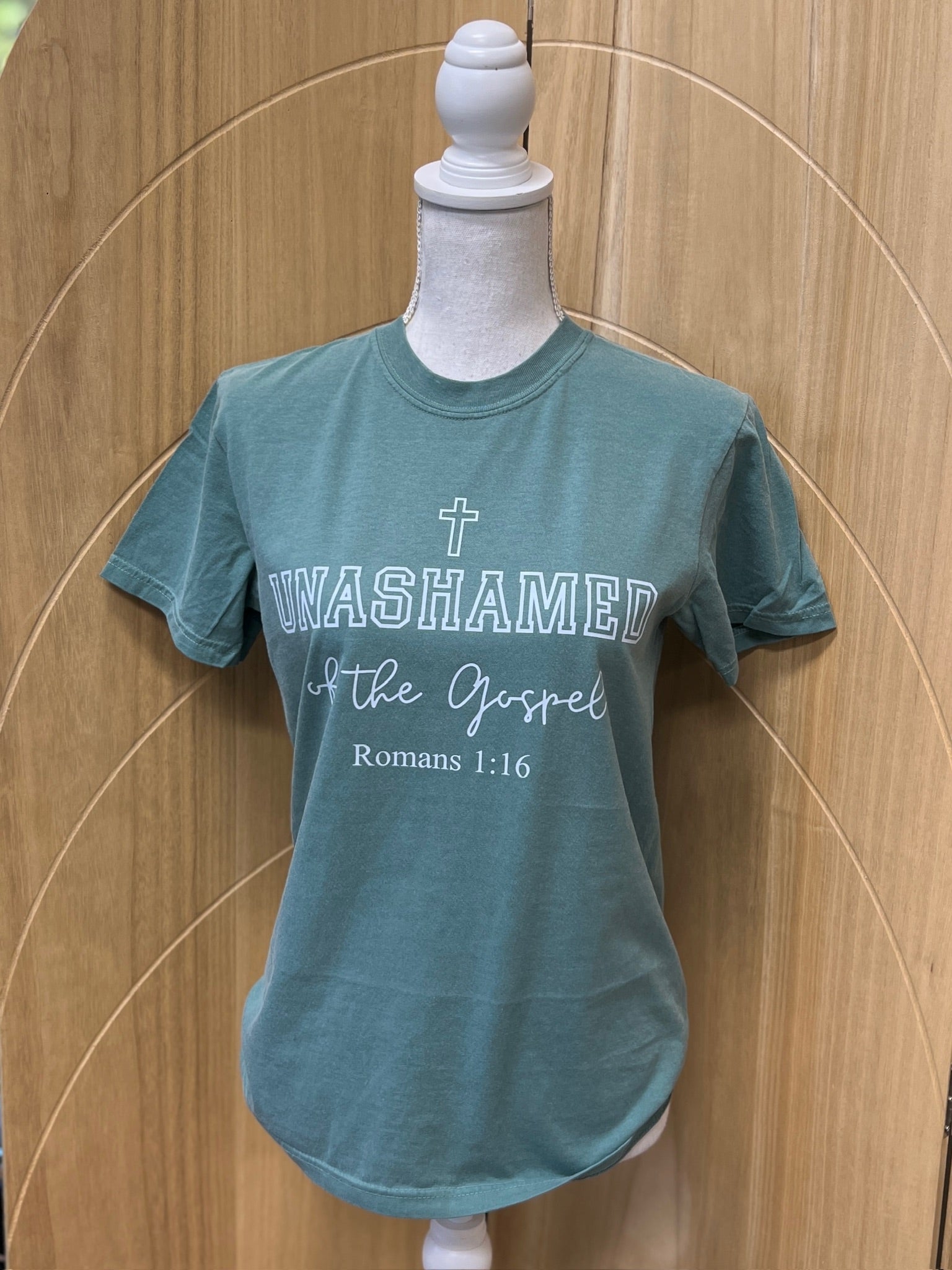 Unashamed Of The Gospel on Comfort Colors (Shown on Light Green)