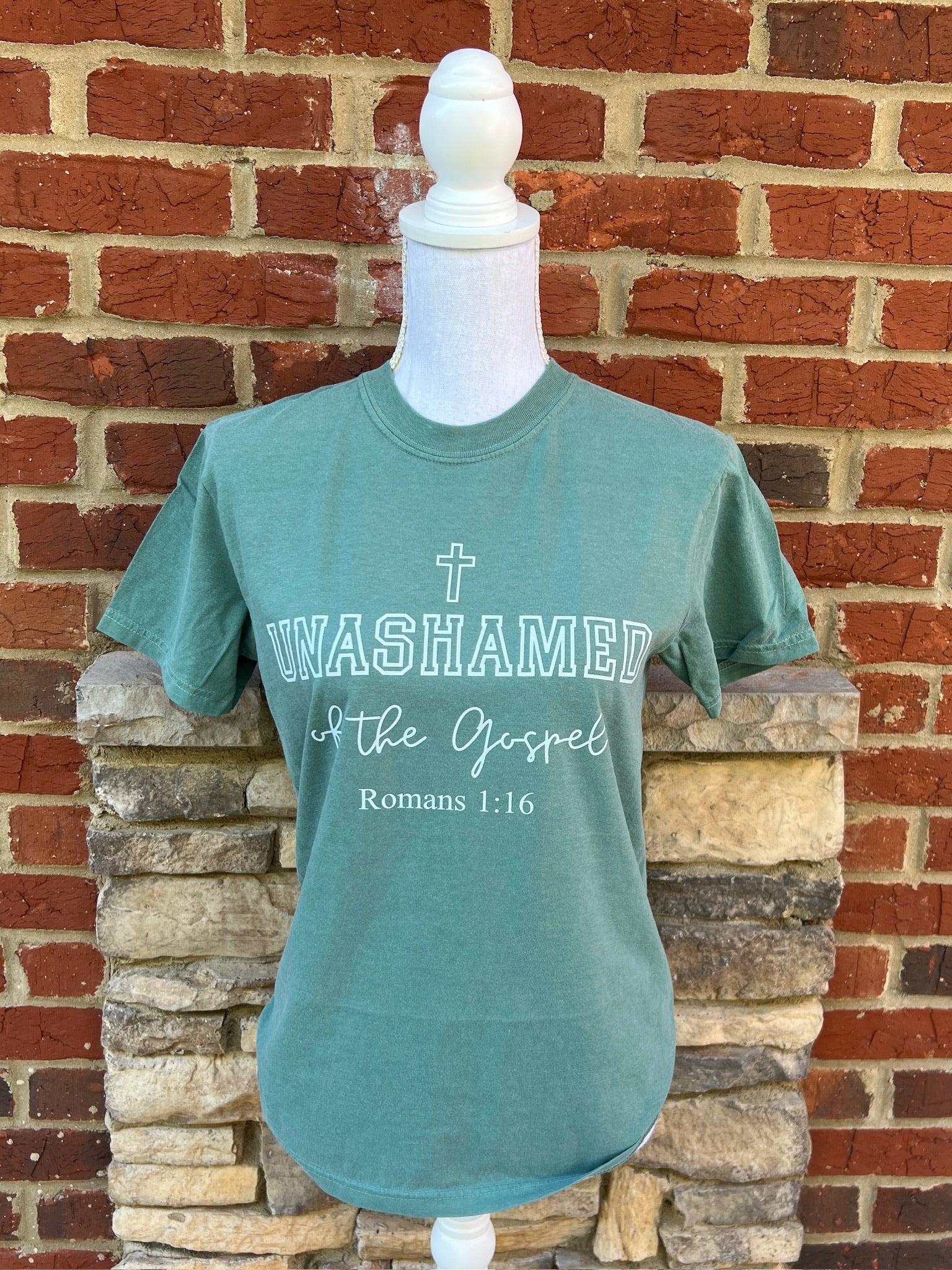 Unashamed Of The Gospel on Comfort Colors (Shown on Light Green)