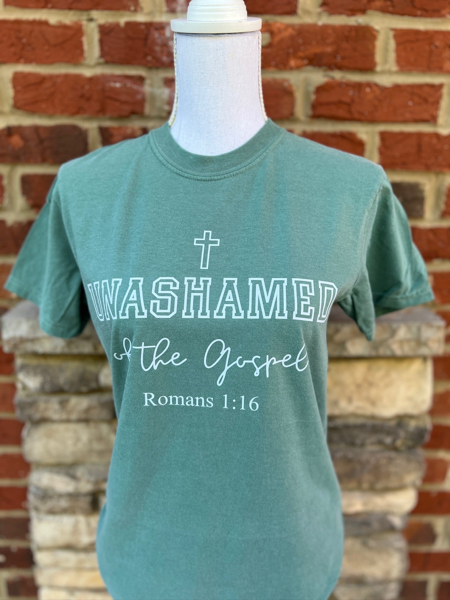 Unashamed Of The Gospel on Comfort Colors (Shown on Light Green)