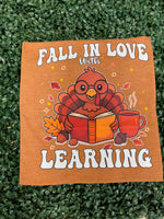 Load image into Gallery viewer, Fall in Love with Learning on Tultex Heather Rust

