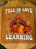 Load image into Gallery viewer, Fall in Love with Learning on Tultex Heather Rust
