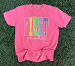 Load image into Gallery viewer, Polka Dot Grade Level Tees on Comfort Colors (Shown on Crunchberry)

