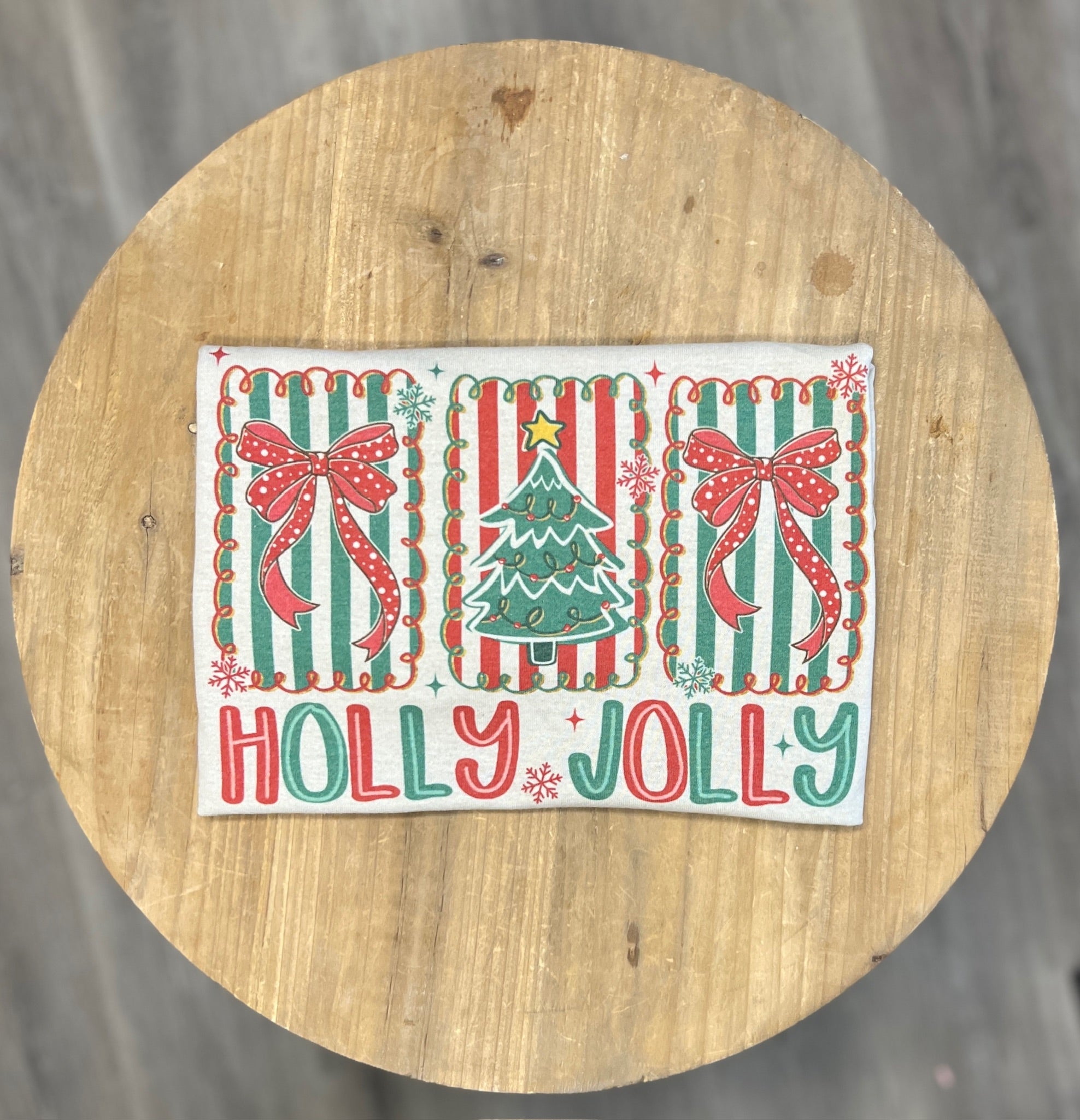 Holly Jolly With Stripes on Sand