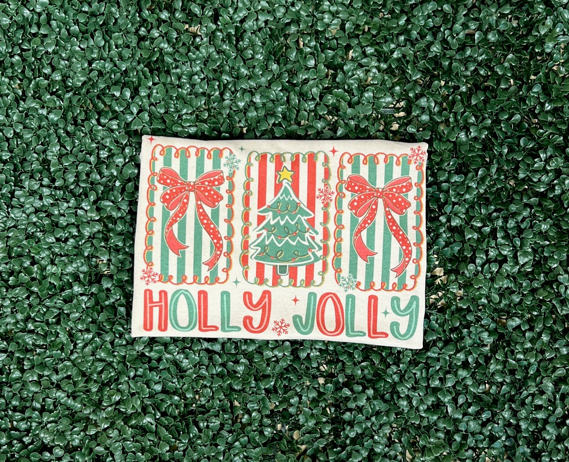 Holly Jolly With Stripes on Sand