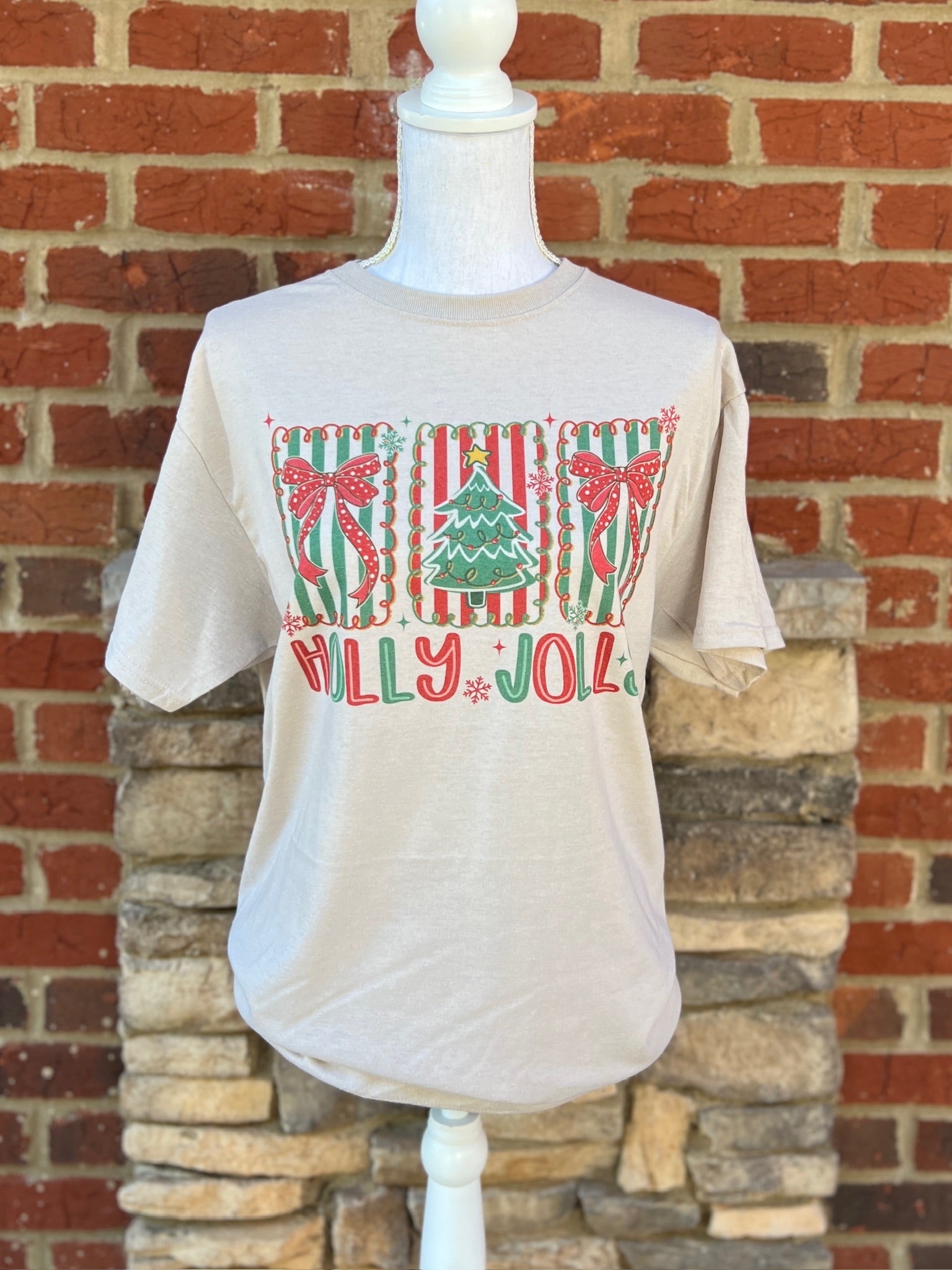 Holly Jolly With Stripes on Sand