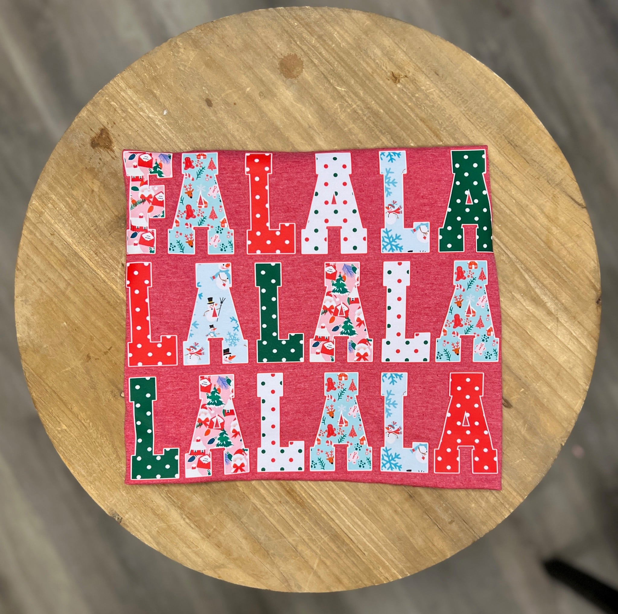 Fa La La on Gildan Softstyle Heather Red