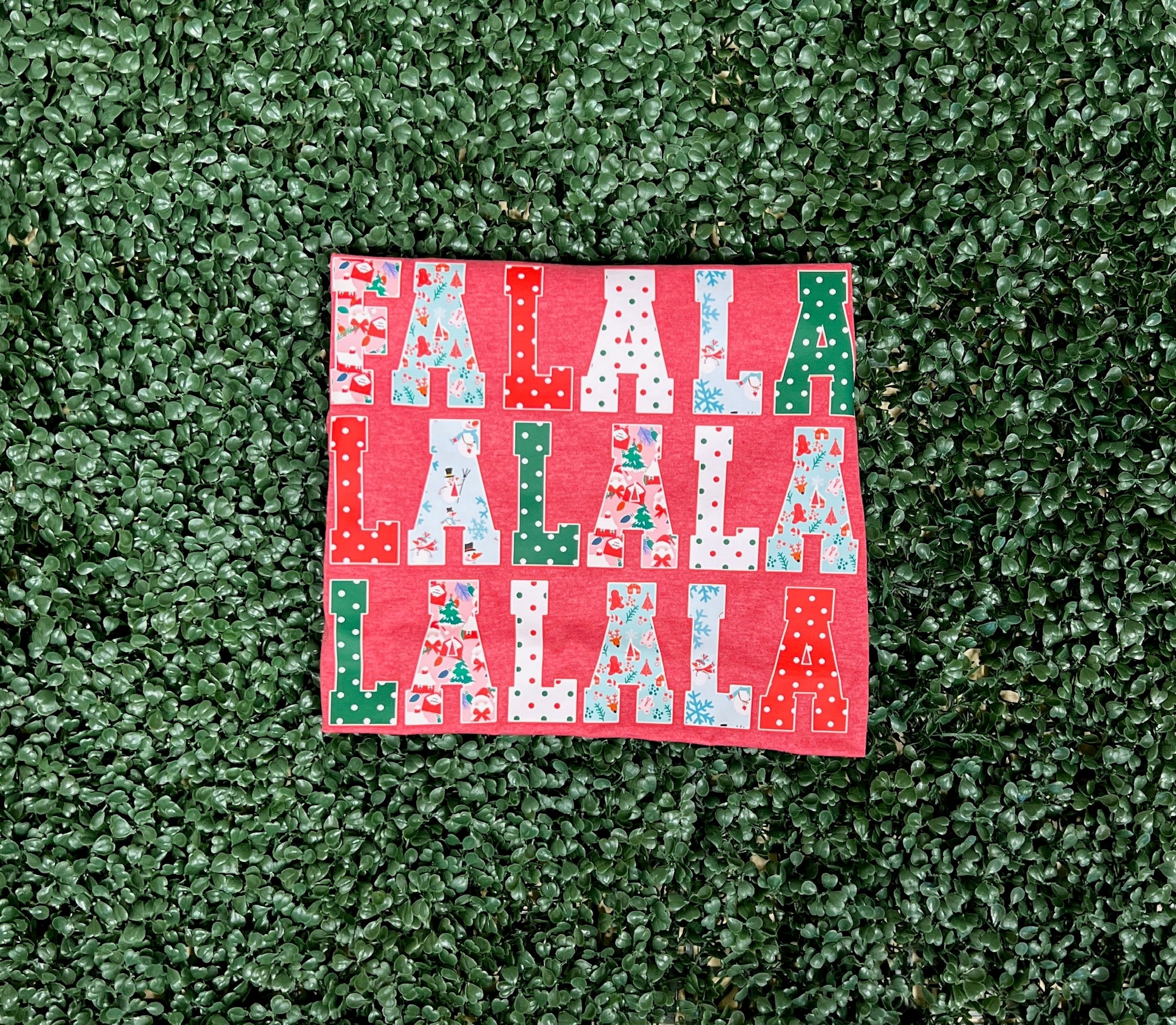 Fa La La on Gildan Softstyle Heather Red