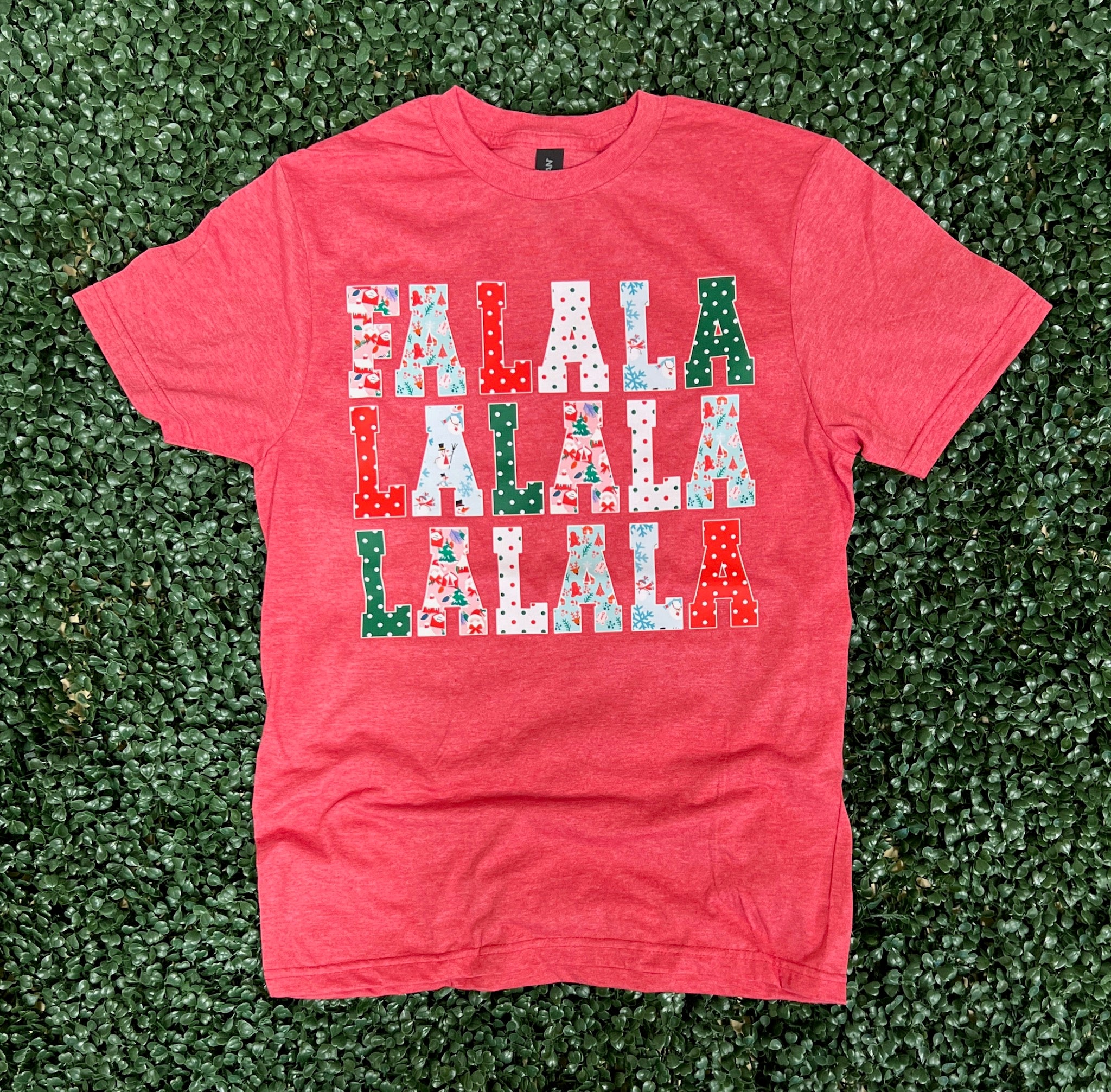 Fa La La on Gildan Softstyle Heather Red